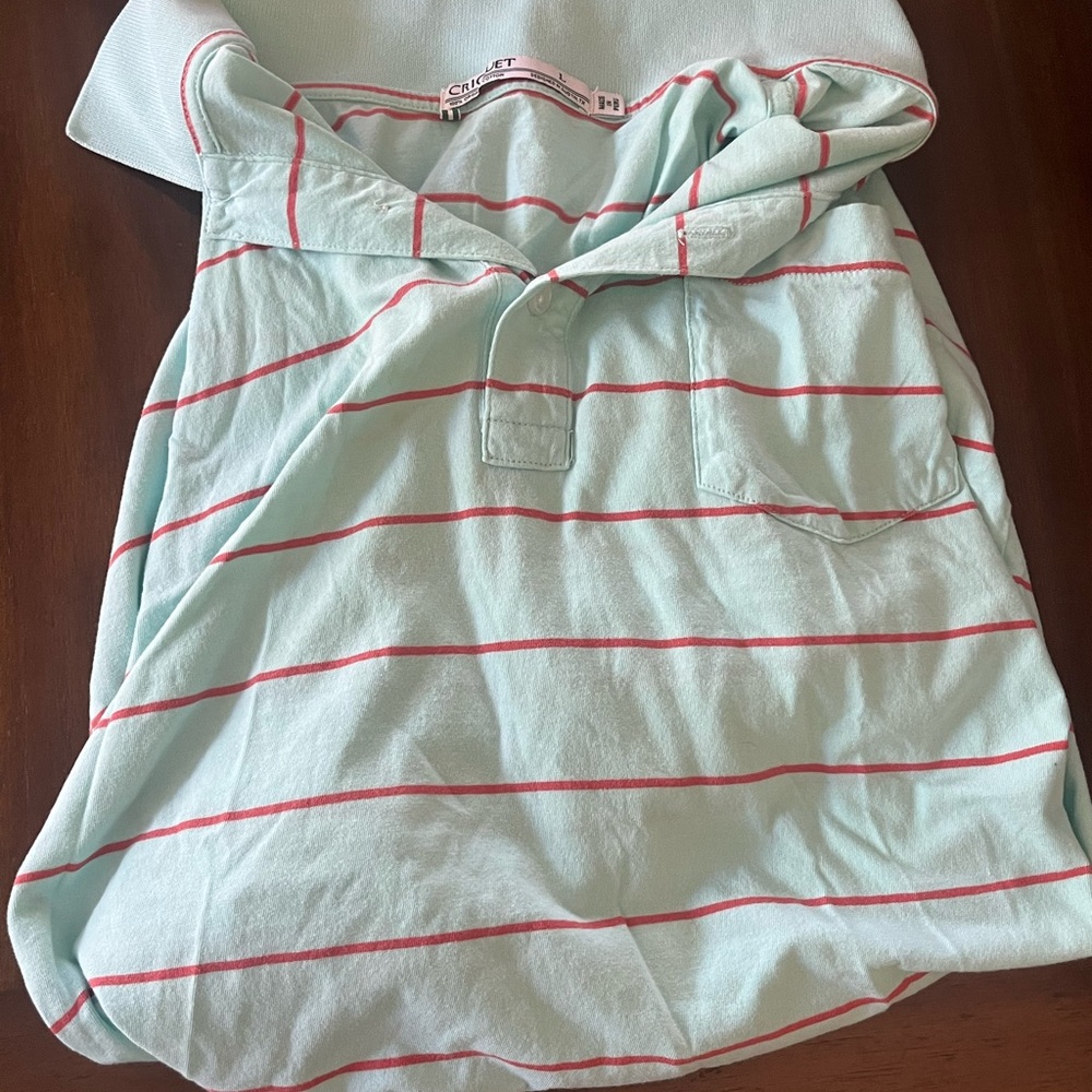 Criquet Aqua Polo with Red Stripes